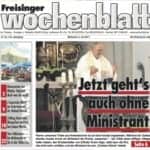 Titelseite Freisinger Wochenblatt: Pfarrer Thiel - Hagn Krückenhalter